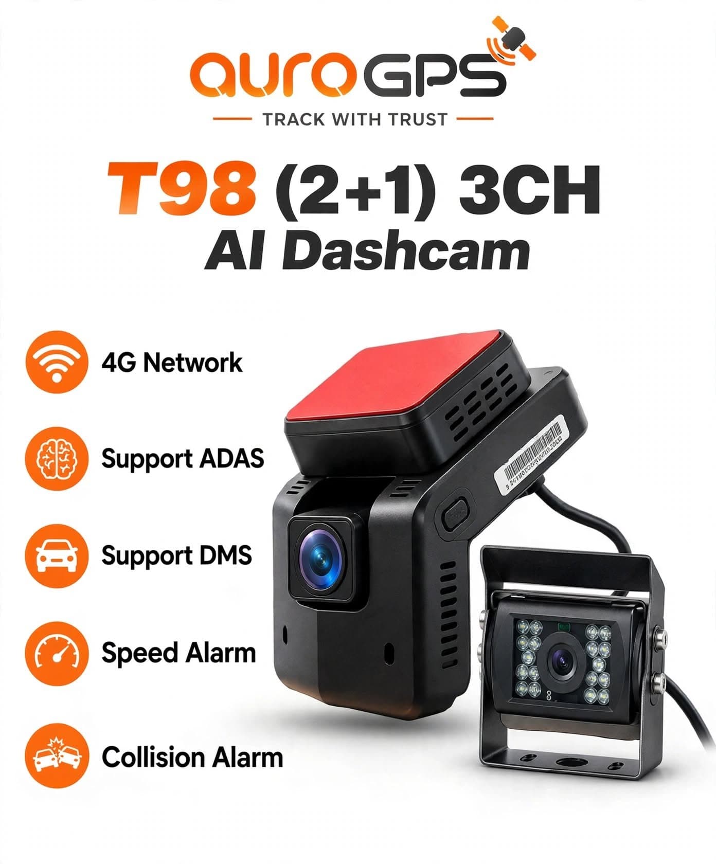 T98(2+1)3 CH AI DASHCAM