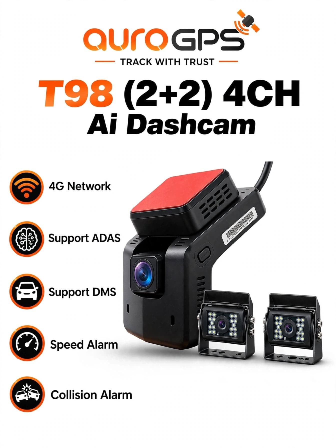 T98 (2+2)4 CH AI DASHCAM